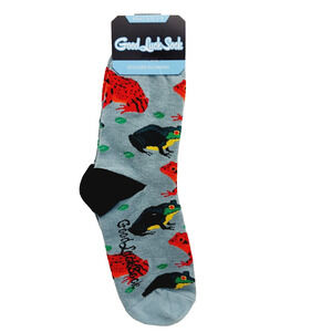 Socks Crew Coqui Tree Frog Toad Women Boy Bullfrog Tadpole Good Luck NWT NEW